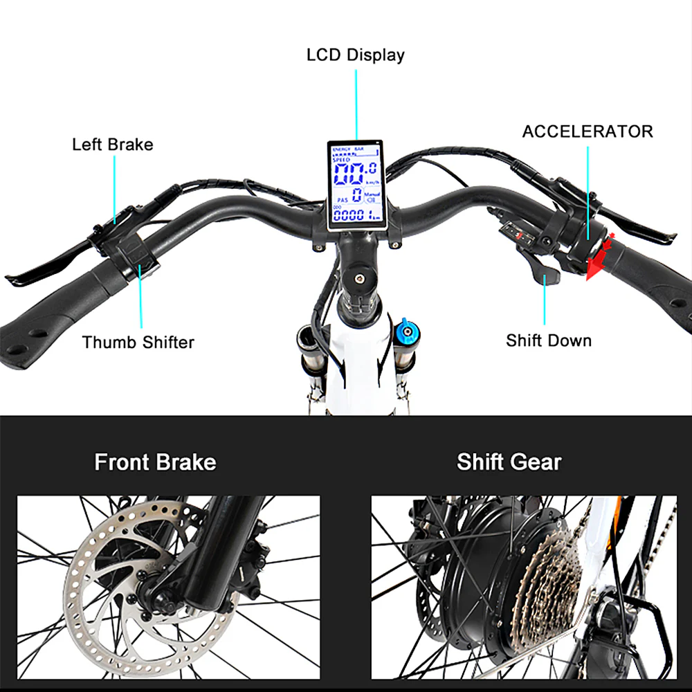 Hedatx TX10 48V 1000W 19.2Ah Electric Bike - Image 8